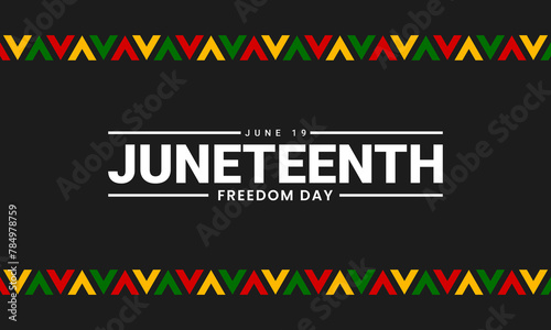 Independence Day Juneteenth. Emancipation or Freedom Day.  A celebration of American history. Vector illustration
