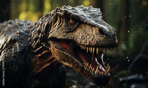 Close Up of Dinosaur With Open Mouth © uhdenis