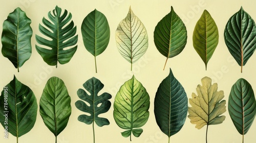 Botanical Illustrations: A photo of a botanical illustration showcasing the diversity of leaf shapes found in nature