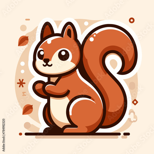 Cartoon squirrel drawing, cute and playful.