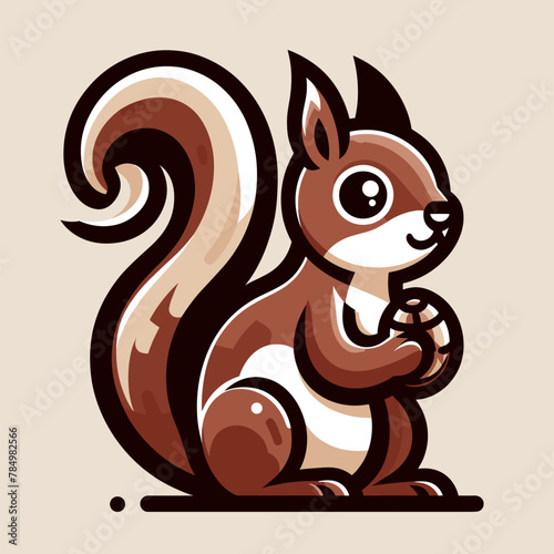 Adorable squirrel illustration, lively and sweet.