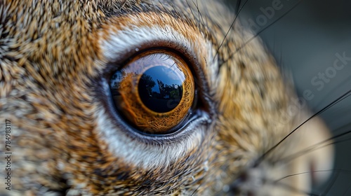 Eyes and Wildlife: An intimate macro close-up photo of a squirrels eye