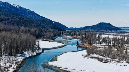 Snowy Blue river in the spring © Tempaux