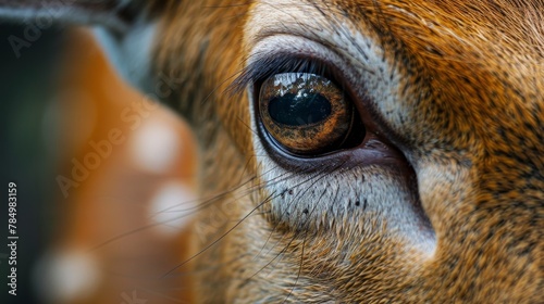 Eyes and Wildlife: An intimate macro close-up photo of a deers eye © MAY