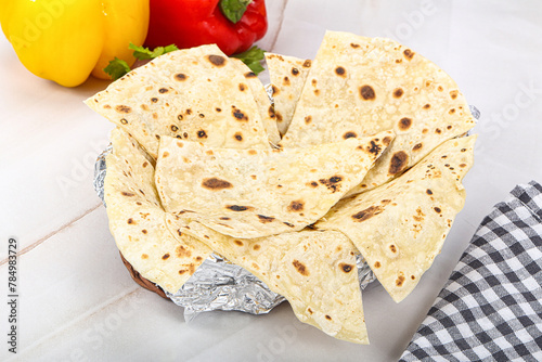 Indian cuisine tandoori bread naan photo