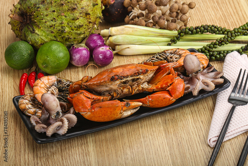 Luxury seafood mix - crab, prawn, octopus