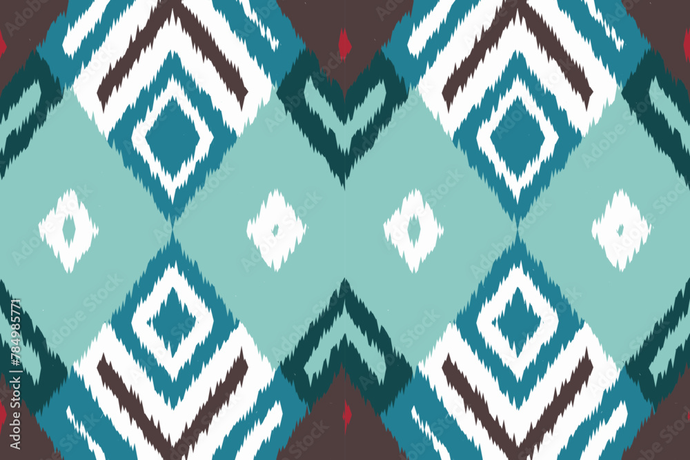 ikat Abstract Ethnic art. Seamless pattern in tribal, folk embroidery, and Mexican style. Aztec geometric art ornament print.Design for carpet, cover.wallpaper, wrapping, fabric, clothing ikat Abstract Ethnic art. Seamless pattern in tribal, folk embroidery, and Mexican style. Aztec geometric art ornament print.Design for carpet, cover.wallpaper, wrapping, fabric, clothing