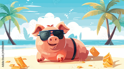 A beach-themed piggy bank