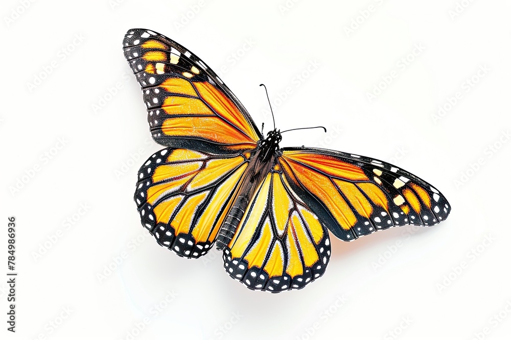 Monarch Butterfly on flowers on white background, bliss, Awe-inspiring, Extreme Close-up View, Monarch Butterfly on flowers on white background, bliss, Awe-inspiring, Extreme Close-up View,
