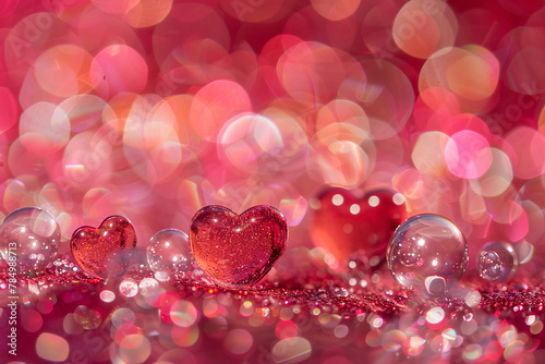 Valentine's Day heart-shaped background design, dreamy and romantic atmosphere concept illustration