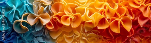 Cavatappi and Farfalle in a pasta art installation, creativity and cuisine, gallery setting ,