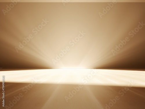 3D rendering of light beige background with spotlight shining down on the center