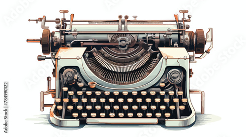 A close-up of a vintage typewriter with keys 