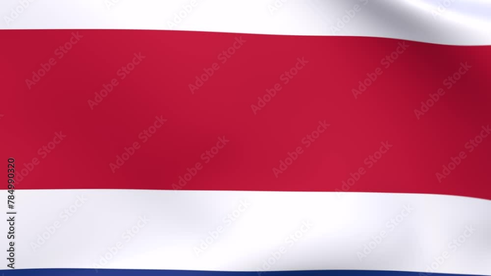 Waving flag of Costa Rica Animation 3D render Method Waving flag of Costa Rica Animation 3D render Method