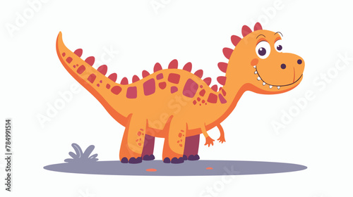 Cartoon funny dinosaur. Vector illustration of cute