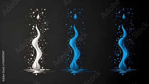 glass of water Water splash vector set icon in black. Isolated black droplet isolated set icon. Water splashing in a vector graphic on a white backdrop   
