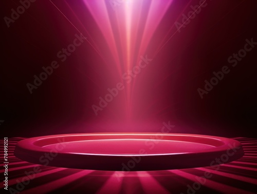 3D rendering of light maroon background with spotlight shining down on the center