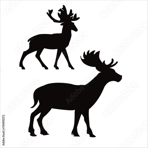Set Of Black Deer Silhouettes