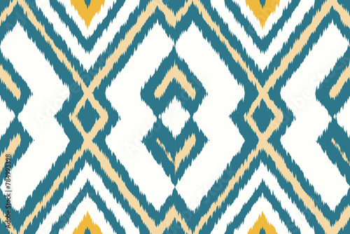 ikat Abstract Ethnic art. Seamless pattern in tribal  folk embroidery  and Mexican style. Aztec geometric art ornament print.Design for carpet  cover.wallpaper  wrapping  fabric  clothing