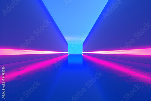 Tech future glowing tunnel with light and shadow, fantasy concept illustration on futuristic space theme