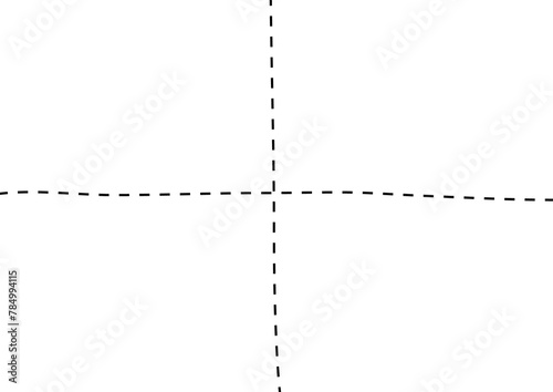 黒の手描き点線十字フレーム