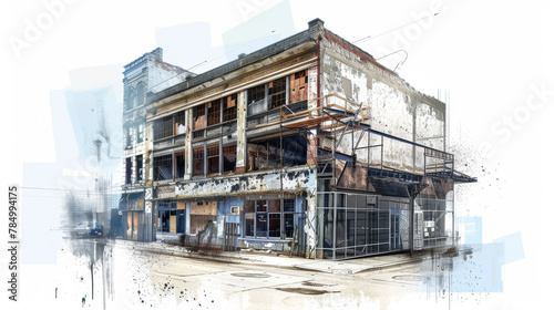Artistic Transformation of a Dilapidated Urban Building