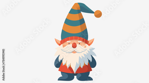 Christmas gnome. A colorful flat illustration © Hassan