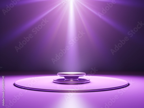 3D rendering of light violet background with spotlight shining down on the center.