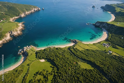 Aerial view of a beautiful coastline.