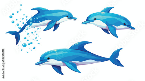 A group of playful dolphins leaping out of the water