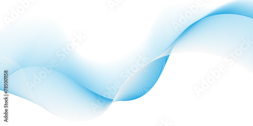 Abstract white blue blend digital wave line technology transparent background. Minimal carve wavy white and blue flowing wave lines and glowing moving lines. Futuristic sound wave lines background.