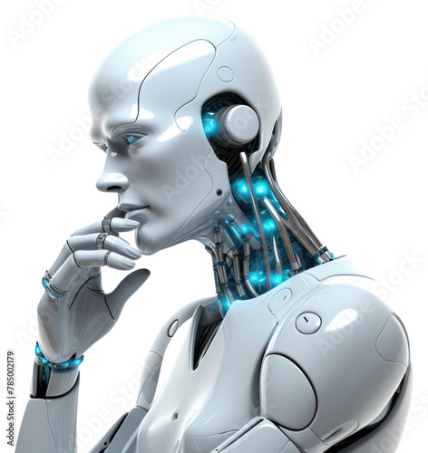 PNG Robot thinking cartoon technology futuristic