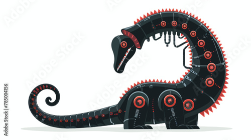 A robotic version of the Loch Ness Monster Flat vector