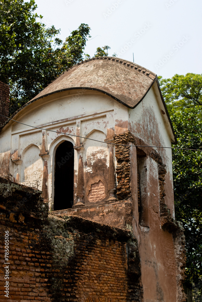 Fototapeta premium Old ruined houses in the deserted city Panam Nagar (Panam City) in Bangladesh, Asia