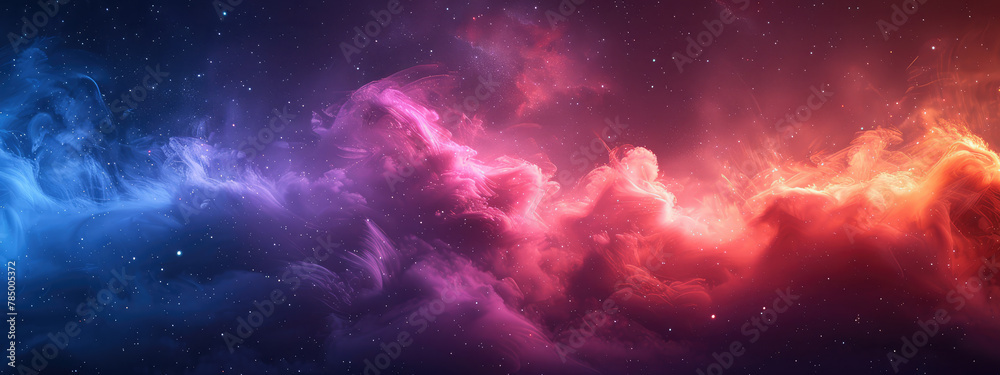 Ethereal galaxy background with vibrant colors and stars, perfect for scifi or fantasy themes. Created with Ai