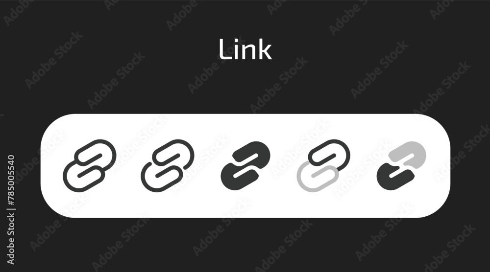Link icons in 5 different styles as vector	 - obrazy, fototapety, plakaty 