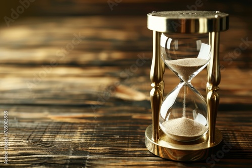 Hourglass on Wooden Table Signifying the Passage of Time