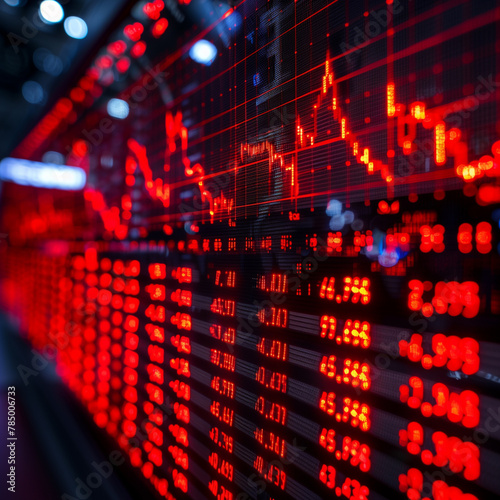 Stock market chart on screen for business analysis. Finance and economic digital graphs.