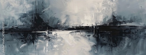 Abstract Grayscale Painting with Textured Strokes 