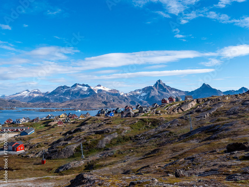 View of Tasiilaq (formerly Ammassalik) in the east of Greenland. photo