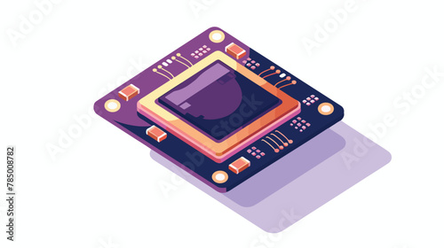 CPU Microprocessor illustration. Bordo icon
