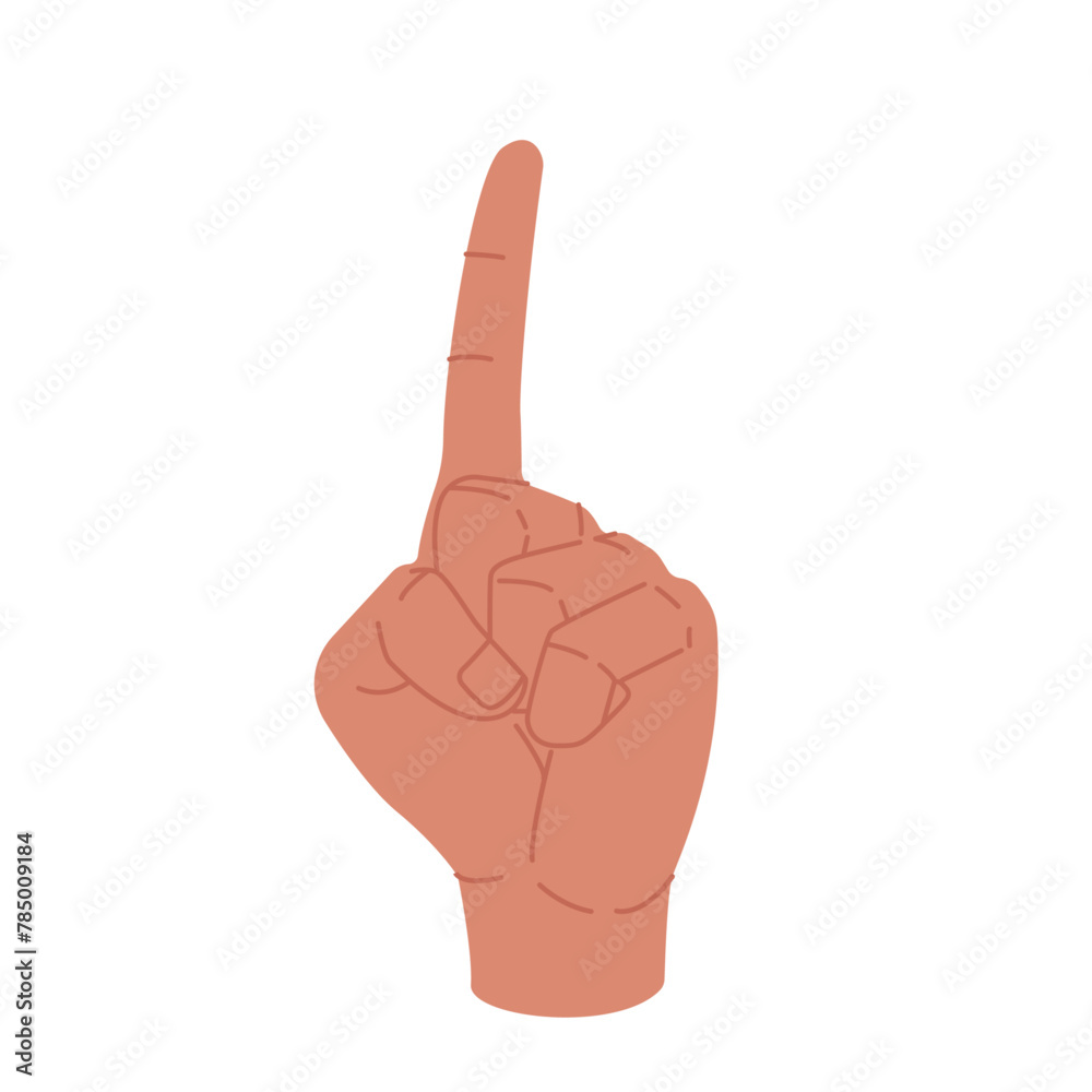 Hand showing number one on white background. Fingers number gesture isolated Hand showing number one on white background. Fingers number gesture isolated
