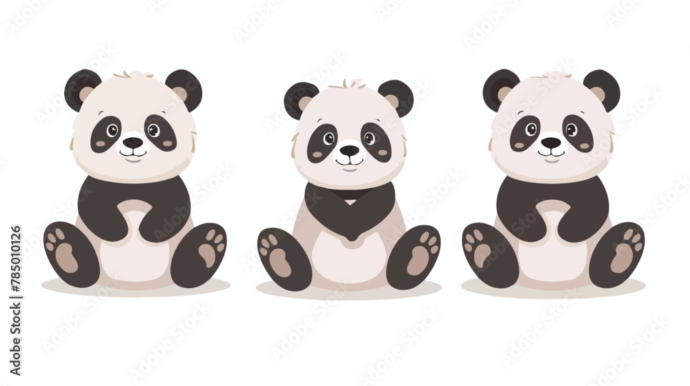 Cute Bear Panda baby vector illustration Flat vector
