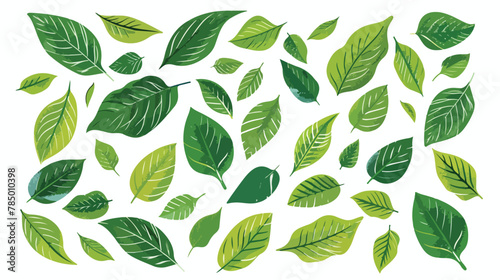 Artistic representation of leaf patterns Flat vector