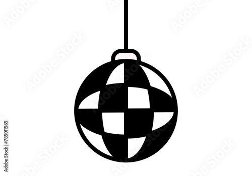 Icono negro de bola de discoteca. 