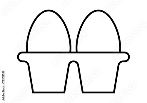 Icono de dos huevos en una huevera.