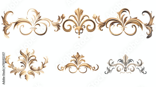 Baroque vector set of vintage elements for design
