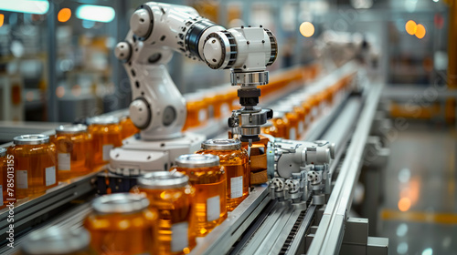 Technological innovation: modern robot arms in the factory