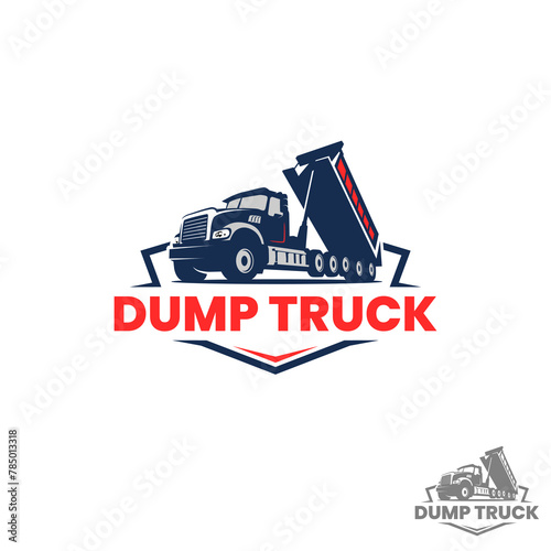 A simple dump truck logo features a minimalist design that captures the essence of a dump truck's functionality. It a suitable choice for businesses related to construction or heavy equipment services