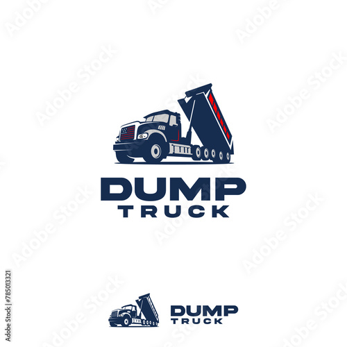 A simple dump truck logo features a minimalist design that captures the essence of a dump truck's functionality. It a suitable choice for businesses related to construction or heavy equipment services